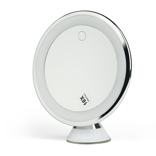 Ansiktsspegel/sminkspegel med 10x förstoring och LED - ljus. Kan laddas med USB och batteri - Makeupspejle - Seniorliving