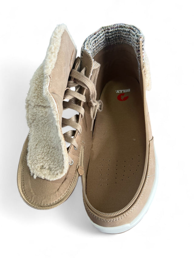 Comfort Cuff Sand – Extra breda dragkedjeskor i mocka för kvinnor. Varm modell. NYHET! - lynlåssko - Seniorliving