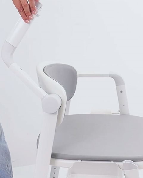 Kombineret toilet - og badestol – Luksuriøs komfort med blødt PU - sæde - Toiletforhøjere - Seniorliving