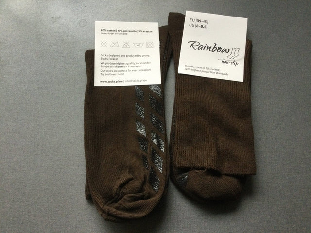 Halkfria ABS - strumpor utan kantresår. Super kvalitet. (36 - 46). BRUN - Strumpor - Seniorliving