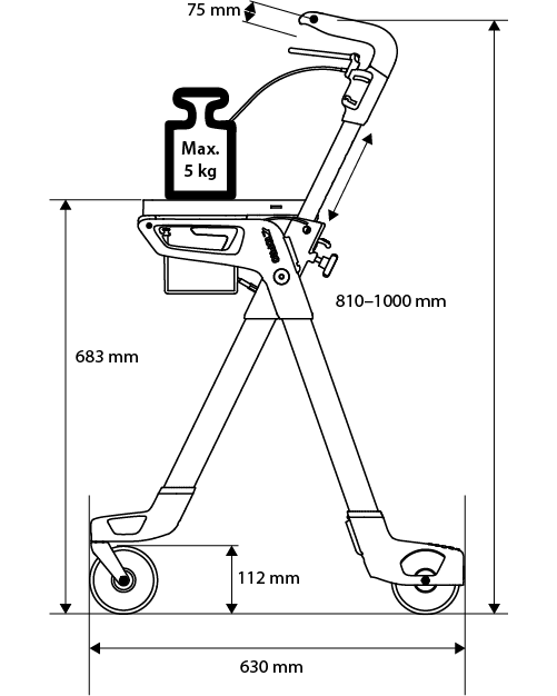 "HESTIA" inomhusvagn. Smart, stabil och hopfällbar. Lyxmodell. NY - Inomhusvandrare - Seniorliving