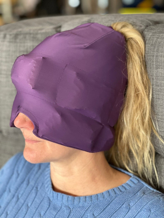 Kylmask/kyllock mot huvudvärk - Återanvändbar. En storlek - Migrän mask - Seniorliving