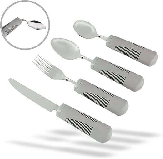 Lyxiga seniorbestick - Smidigt och med superbra grepp. Består av 4 delar. GRÅ - Bestick & service - Seniorliving