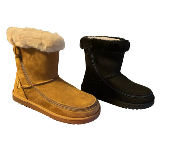 BILLY Cozy Boots: Bred vinterstøvle med lynlås - Ideel til brede fødder og skinner - lynlåssko - Seniorliving