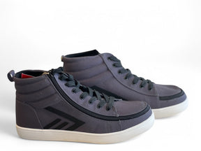 "CHARCOAL HIGH TOPS" – Bred Lynlåssko i tekstil/kanvas . Justerbar & komfortabel - lynlåssko - Seniorliving