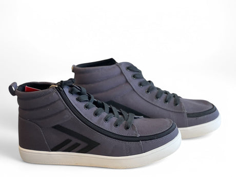 "CHARCOAL HIGH TOPS" – Bred Lynlåssko i tekstil/kanvas . Justerbar & komfortabel - lynlåssko - Seniorliving
