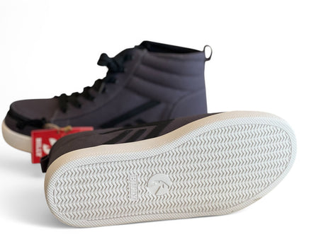 "CHARCOAL HIGH TOPS" – Bred Lynlåssko i tekstil/kanvas . Justerbar & komfortabel - lynlåssko - Seniorliving