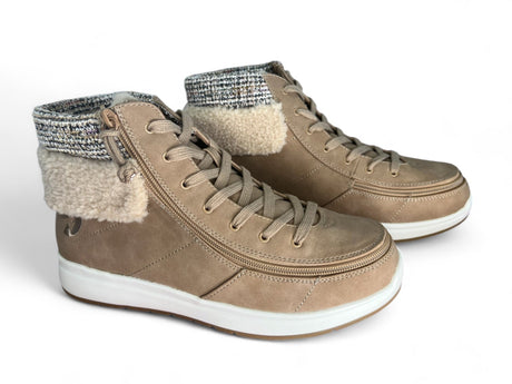 Comfort Cuff Sand – Extra breda dragkedjeskor i mocka för kvinnor. Varm modell. NYHET! - lynlåssko - Seniorliving