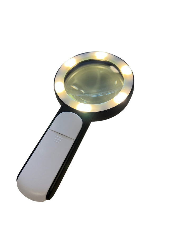 Exklusivt förstoringsglas med 30x förstoring, 18 LED - lampor och tre ljuskombinationer - Forstørrelsesglas - Seniorliving