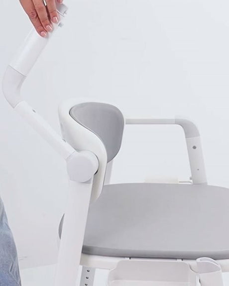 Kombineret toilet - og badestol – Luksuriøs komfort med blødt PU - sæde - Toiletforhøjere - Seniorliving