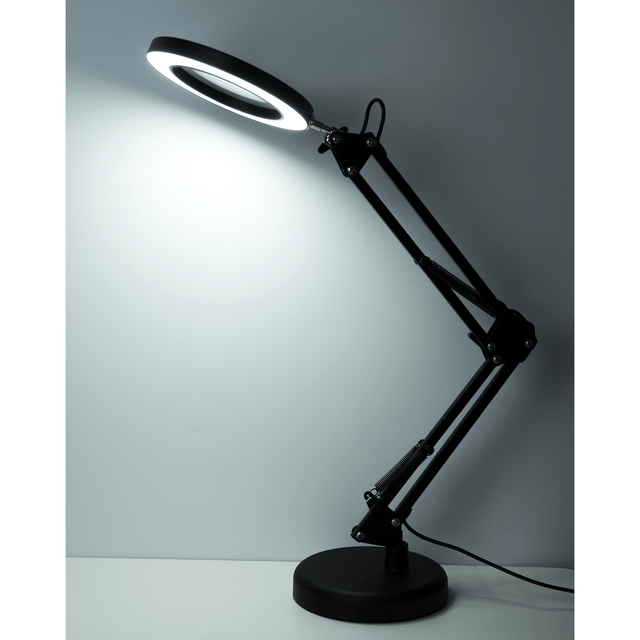 LED - bordslampa med 5x förstoring - Flexibel montering och justerbar ljusstyrka. USB - Bordlampe - Seniorliving