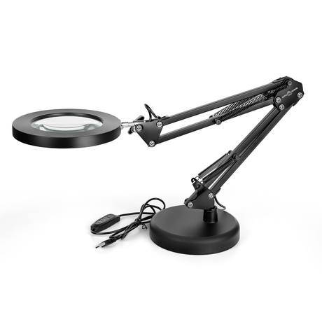 LED - bordslampa med 5x förstoring - Flexibel montering och justerbar ljusstyrka. USB - Bordlampe - Seniorliving