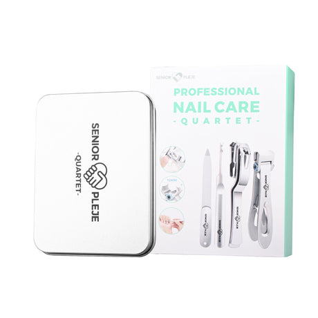 Negleklippersæt QUARTET - Professionelt 4 - i - 1 sæt. Ideelt til ekstra kraftige negle - Ergonomisk negleklipper - Seniorliving