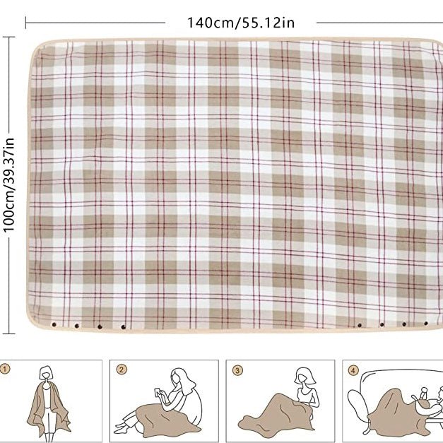 Varm indendørs hygge poncho - One size. Blød & lækker fleece med knapper.