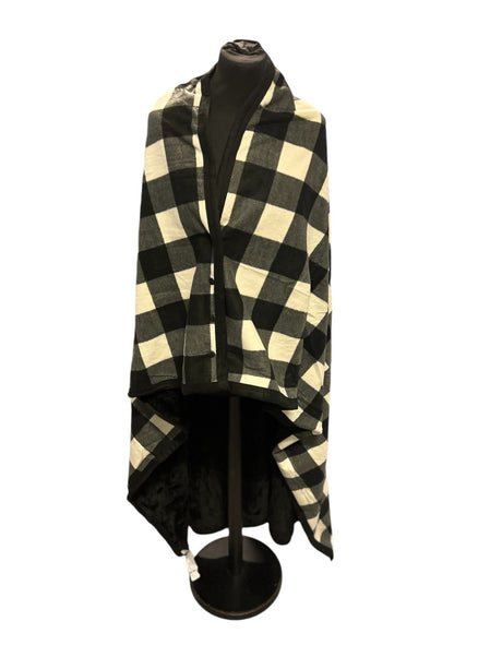 XL - poncho i mjuk babyfleece – multifunktionell poncho och filt i ett - Poncho - Seniorliving