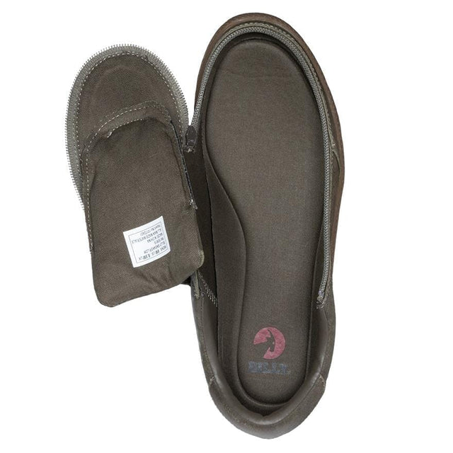 BILLY Ergonomisk sko med dragkedja - Olive. Superlätt att ta på/av! Äkta läder. - Seniorliving