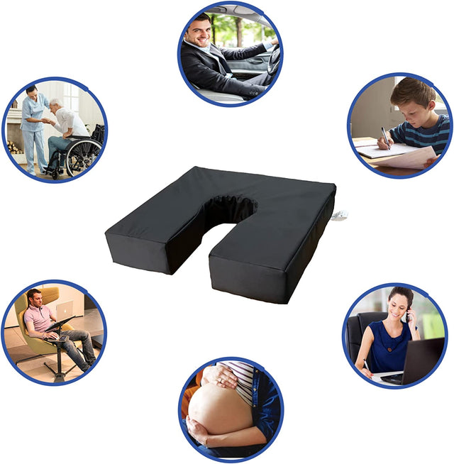 Coccyx kudde för rullstol &amp; bil - Avlastar coccyx, rygg &amp; mage. 40 x 40 x 8 cm. Vattentät - Coccyx pad - Seniorliving