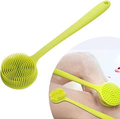 Dubbelfunktionell badborste - mjuk/fast silikon. Extra längd. 2 färger - Diverse badrumstillbehör - Seniorliving