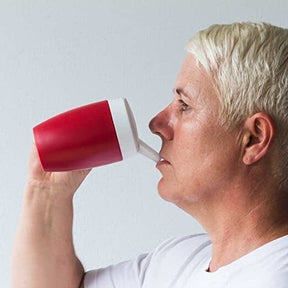 Ergonomisk drickskopp med ett handtag och drickspip - 3 olika färger - Drickskopp med pip - Seniorliving