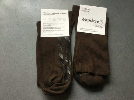 Halkfria ABS - strumpor utan kantresår. Super kvalitet. (36 - 46). BRUN - Strumpor - Seniorliving