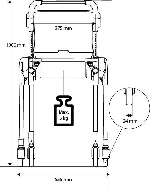 "HESTIA" inomhusvagn. Smart, stabil och hopfällbar. Lyxmodell. NY - Inomhusvandrare - Seniorliving