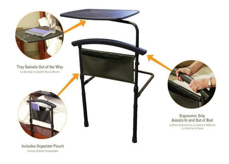 "Independence" Vridbart sängbord med stödhandtag. Multifunktionell. Allt i ett! - Nattduksbord - Seniorliving