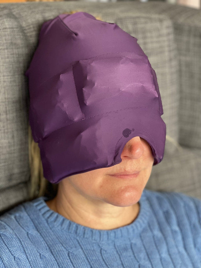 Kylmask/kyllock mot huvudvärk - Återanvändbar. En storlek - Migrän mask - Seniorliving