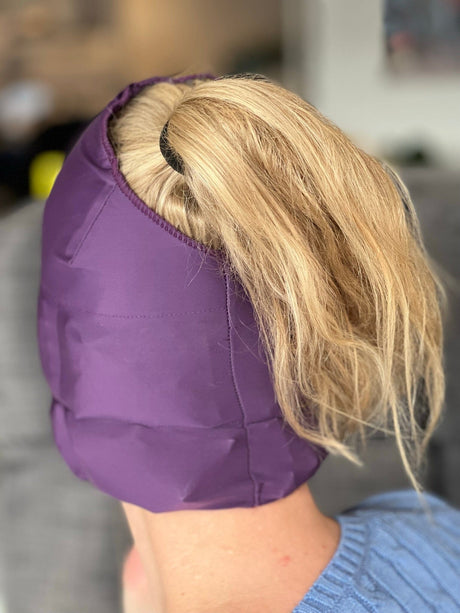 Kylmask/kyllock mot huvudvärk - Återanvändbar. En storlek - Migrän mask - Seniorliving