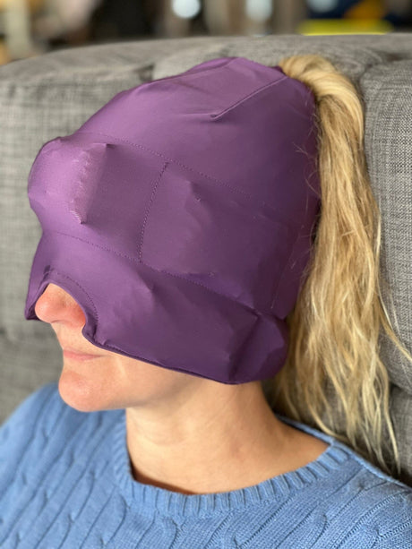 Kylmask/kyllock mot huvudvärk - Återanvändbar. En storlek - Migrän mask - Seniorliving