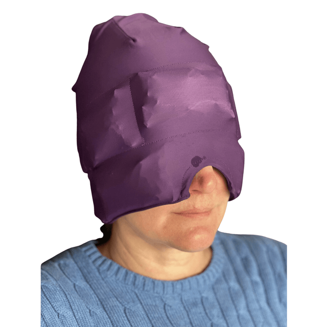 Kylmask/kyllock mot huvudvärk - Återanvändbar. En storlek - Migrän mask - Seniorliving