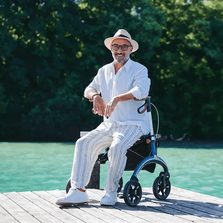 Lyx" kolfiberrollator - unik tysk design och ultralätt rollator. - Utomhusvandrare - Seniorliving