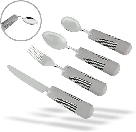 Lyxiga seniorbestick - Smidigt och med superbra grepp. Består av 4 delar. GRÅ - Bestick &amp; service - Seniorliving