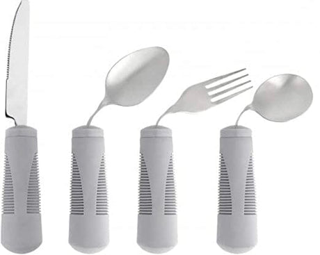 Lyxiga seniorbestick - Smidigt och med superbra grepp. Består av 4 delar. GRÅ - Bestick &amp; service - Seniorliving