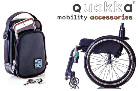 "QUOKKA" - "MINI". Liten smart väska med 2 fack. Vattentäta dragkedjor. Rullstol &amp; rollator - Rullstolsväska - Seniorliving