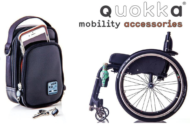 "QUOKKA" - "MINI". Liten smart väska med 2 fack. Vattentäta dragkedjor. Rullstol &amp; rollator - Rullstolsväska - Seniorliving