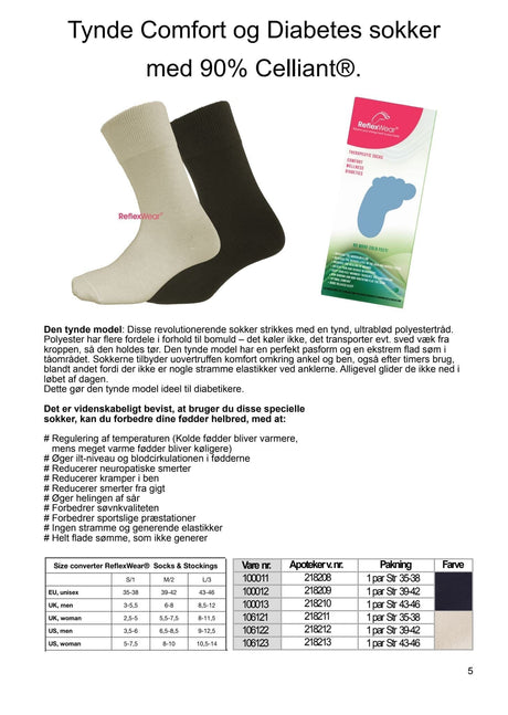 “ReflexWear - komfortstrumpor. Ökar blodcirkulationen och sårläkning. 2 varianter - Seniorliving