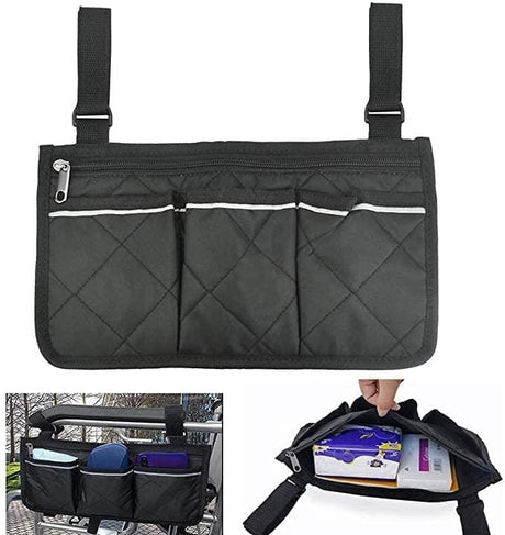 Rullstolsväska för montering på armstödet – smart, liten och vattentät. 2 färger - Rullstolsväska - Seniorliving