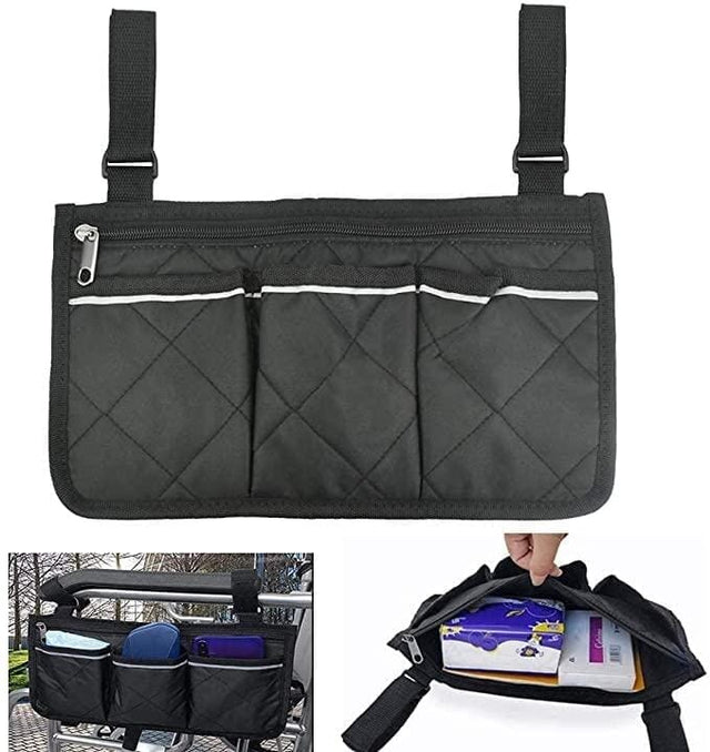 Rullstolsväska för montering på armstödet – smart, liten och vattentät. 2 färger - Rullstolsväska - Seniorliving