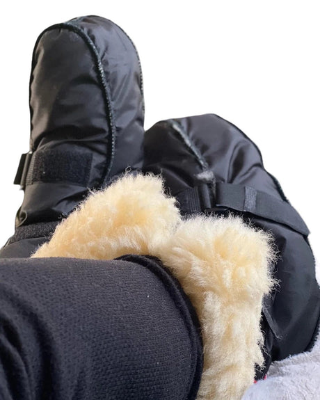 Supermjuk lammskinnsstövel, yttersula - lång, med 4 kardborreband, SVART. Medicinsk hud! - Stövlar - Seniorliving