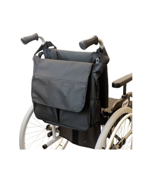 Svart rullstolsväska 35x31x12 cm - Praktisk och klassisk axelväska för din rullstol - Rullstolsväska - Seniorliving