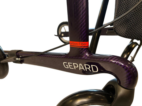 Ultralätt kolfiberrullator - Vacker djup LILA. Endast 5,5 kg. Hopfällbar och bärbar - Utomhus rullator - Seniorliving