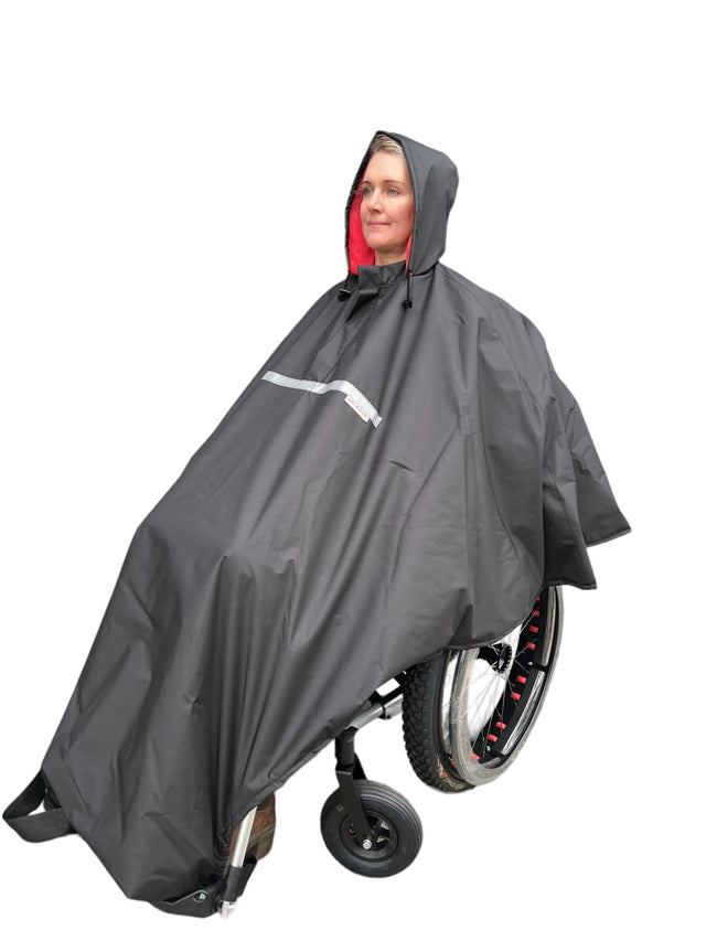 Vattentät poncho med mjuk fleece för rullstolsburna - Skydd mot regn och kyla - 3 storlekar - Kläder - Seniorliving