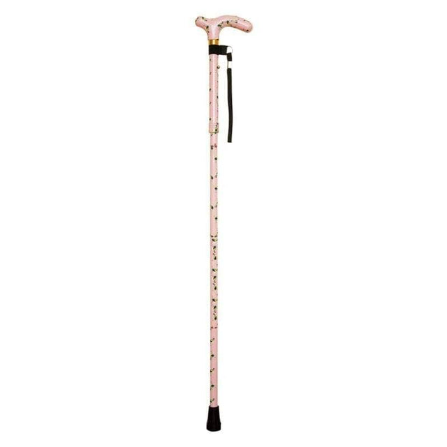 Vikbar käpp i delikat rosa - Vacker &amp; originell design. Höjdjusterbar - Vikbar käpp - Seniorliving