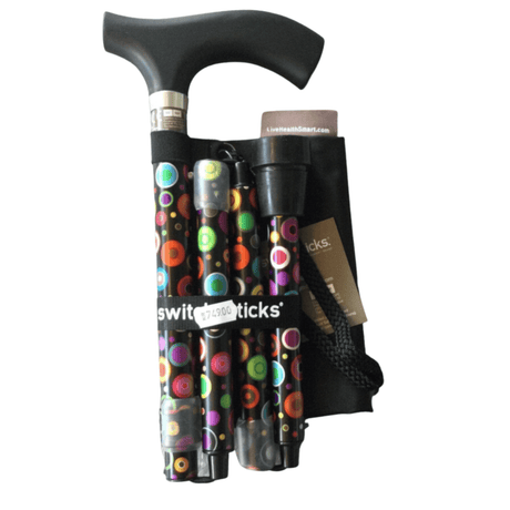 Vikbar käpp - Modell "BUBBLES". Lyxmodell &amp; höjdjusterbar - Pinnar - Seniorliving